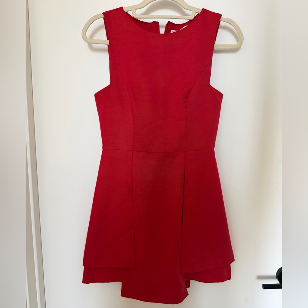 Finders Keepers Scarlet Red Sleeveless Fit-and-Flare Dress